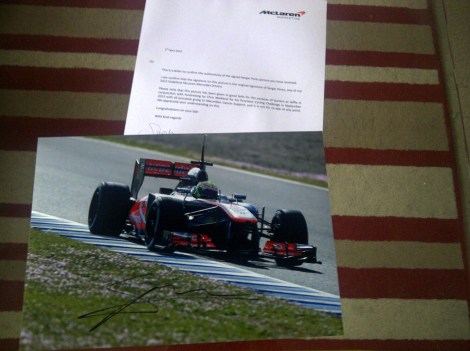 Sergio Perez signed photograph